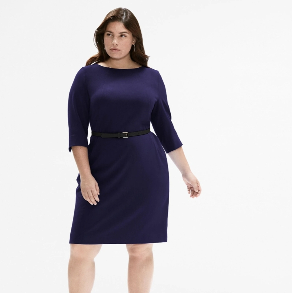 MM Lafleur | Etsuko Dress Midnight Deep Indigo Size 16 WonderTex Navy